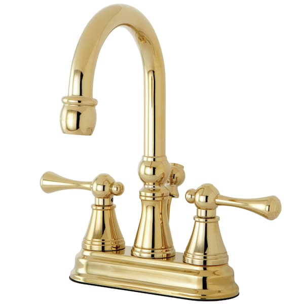 4" Centerset Bathroom Faucet, Polished Brass